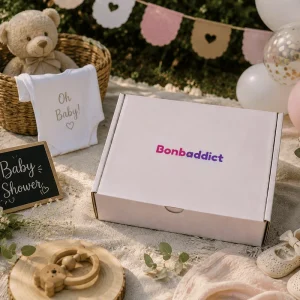 Box bonbon bleu et rose